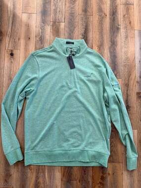 Turtleson Wallace Quarter-Zip Pullover Green Size L Kiva Dunes Golf